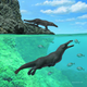 An artistic reconstruction of ancient whales on the coast of today’s Peru. “The presence of a tail fluke remains hypothetical,” according to the researchers. What isn’t hypothetical is how fun it must be to draw things like this.